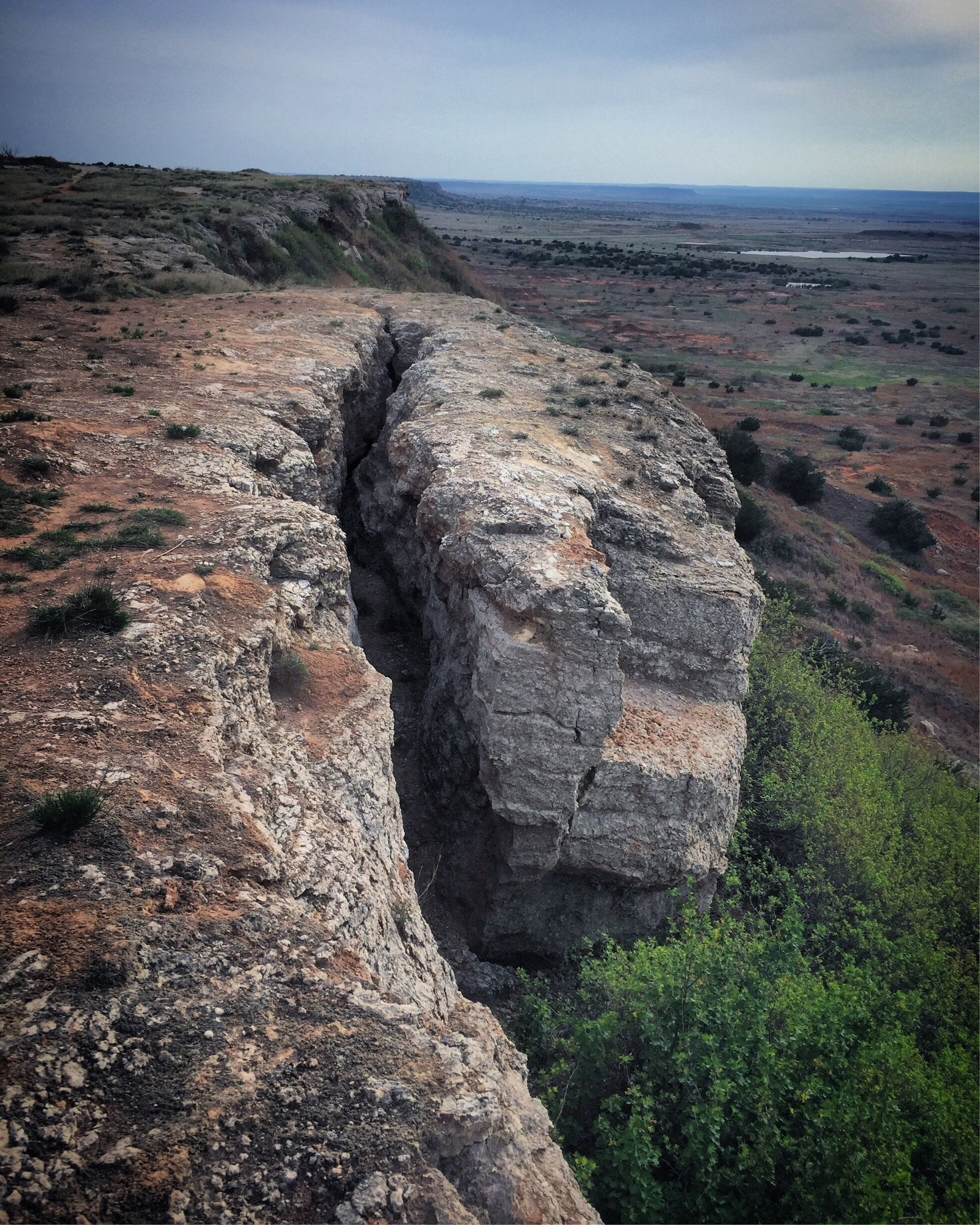 This is a nice hike right off Highway 412 if you find yourself in between Enid and Woodward in Oklahoma. They call these the Gloss Mountains because the sun reflects off the shiny gypsum like glass. 