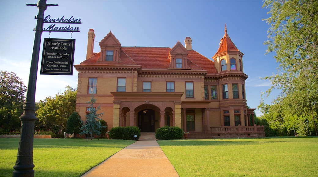 Overholser Mansion featuring a park, a house and heritage elements
