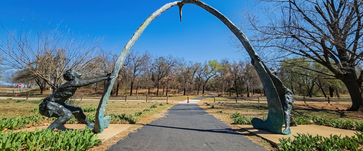 Sunny view of the entrance of E.C. Hafer Park
