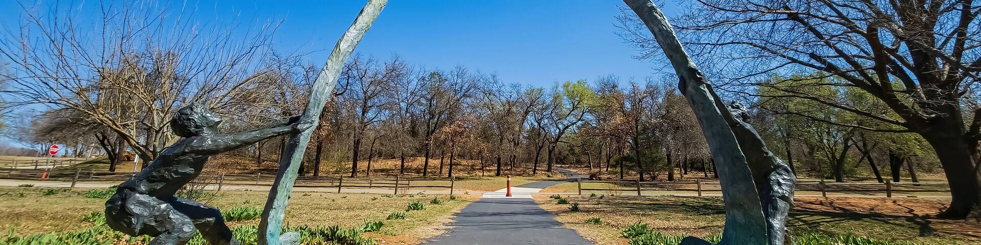 Sunny view of the entrance of E.C. Hafer Park