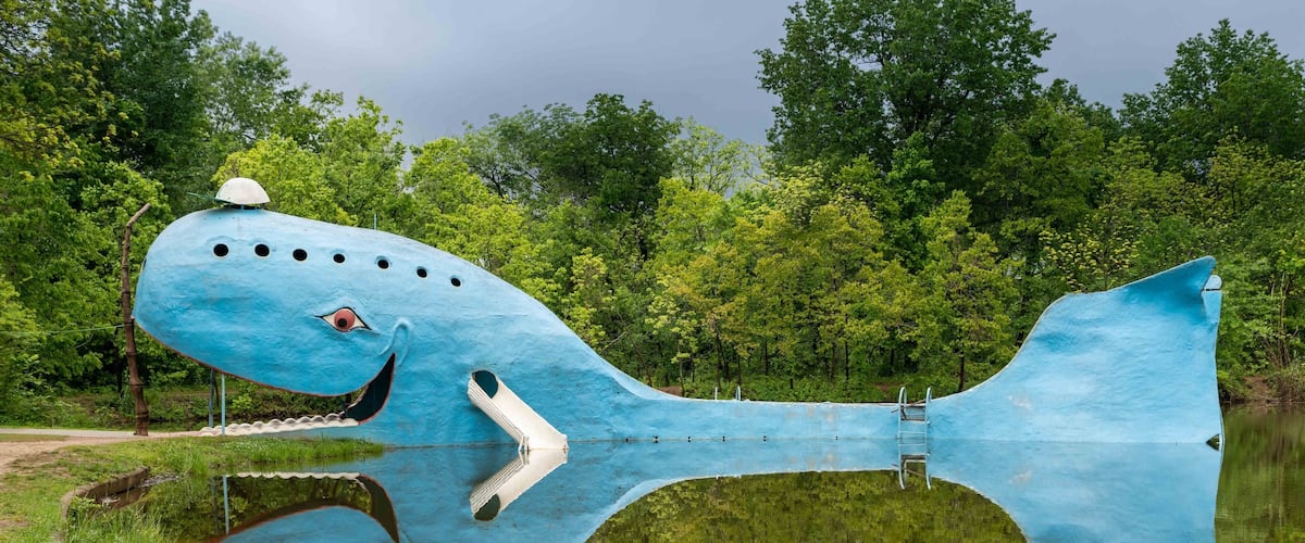 Route 66 - Catoosa, OK:  Route 66 roadside attraction completed in 1972 as a swimming hole.