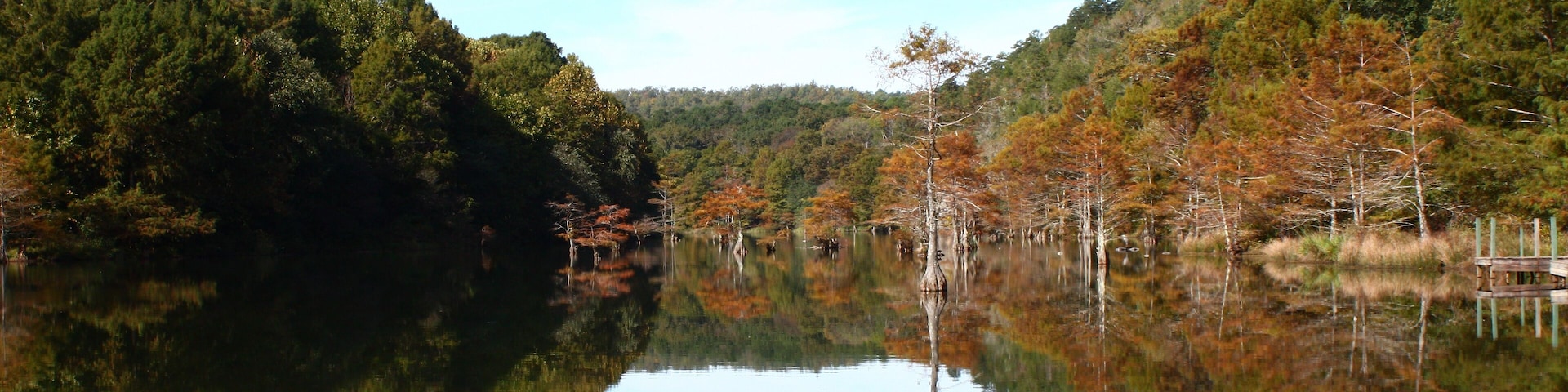 Mountain Fork River at Beavers Bend State Park in Broken Bow Oklahoma.  Empty space for text, quote, or saying on sky background., Shutterstock ID 1216947505, Purchase Order: -