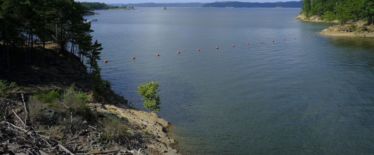 View of Broken Bow Lake Spillway inside Beavers Bend State Park