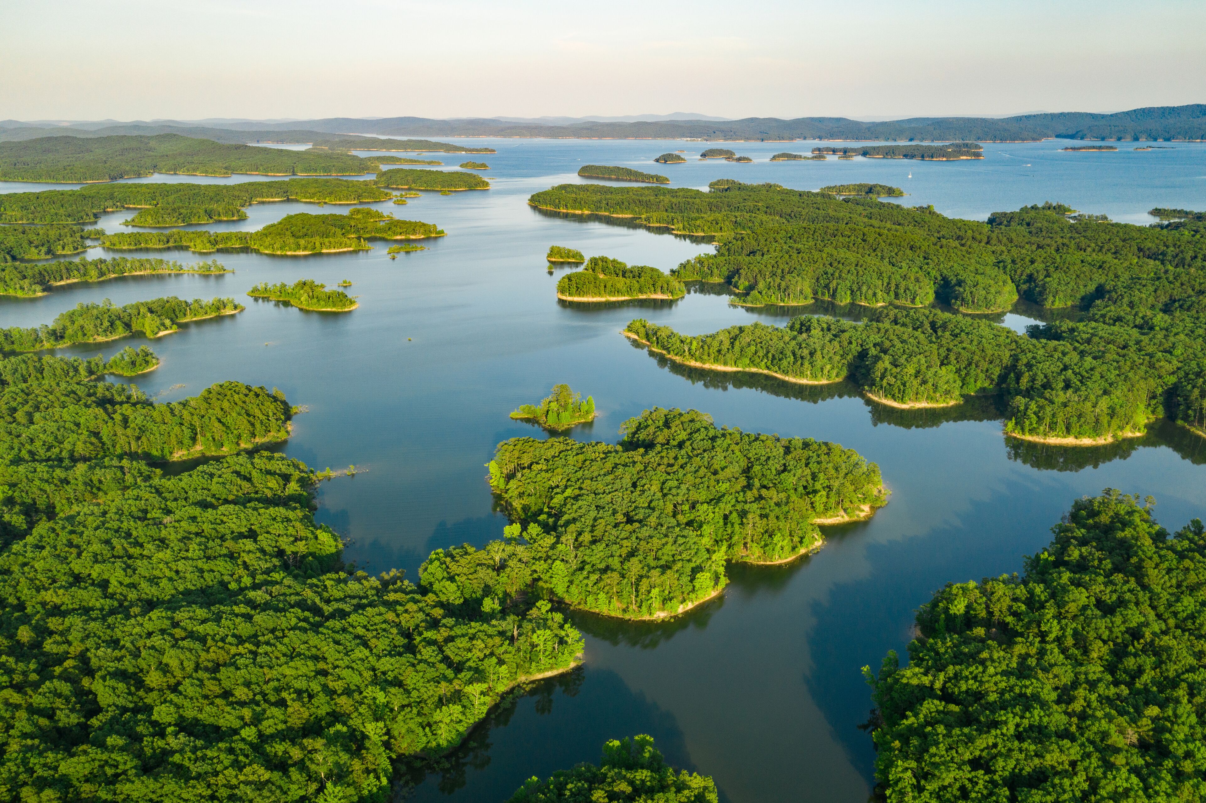 Tiny Islands Dot the Coastline of Lake Ouachita, AK