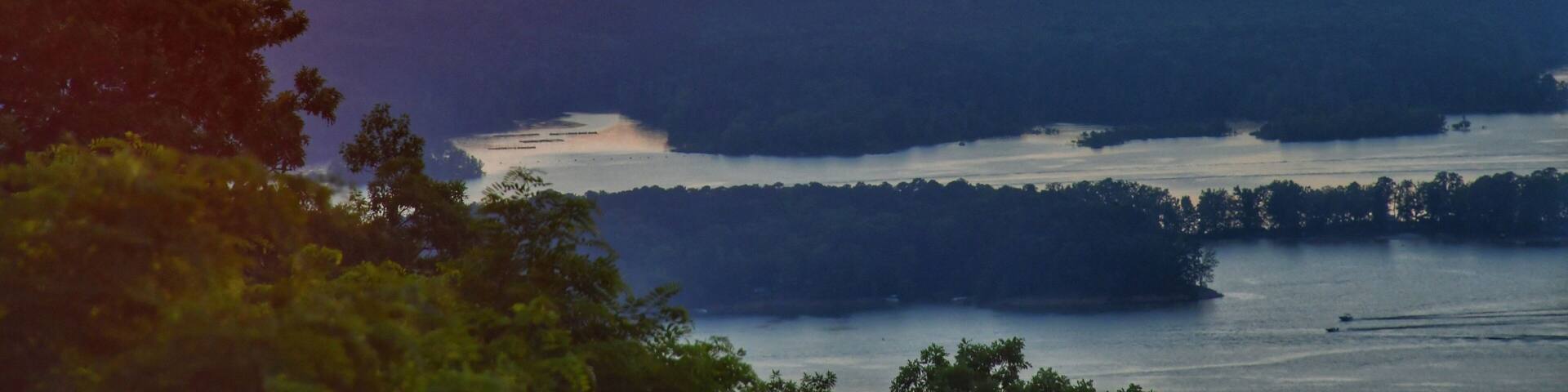 Hickory Nut Vista, viewing an amazing sunset over Lake Ouachita