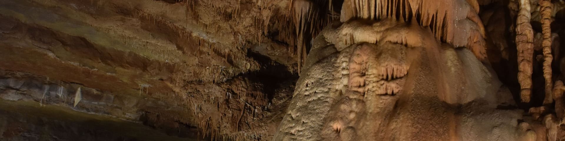 a bell shape cave formation in crystal dome cavern, Arkansas