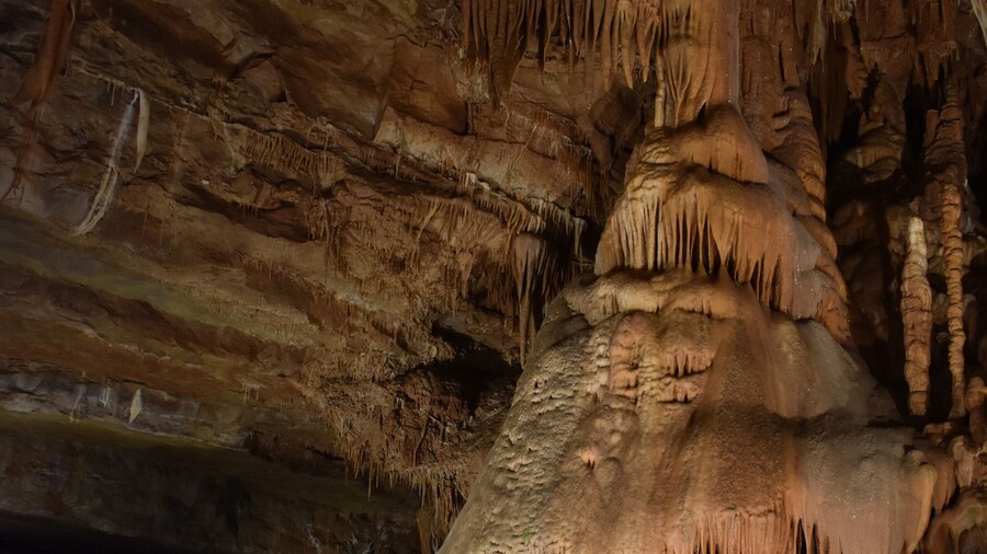 a bell shape cave formation in crystal dome cavern, Arkansas