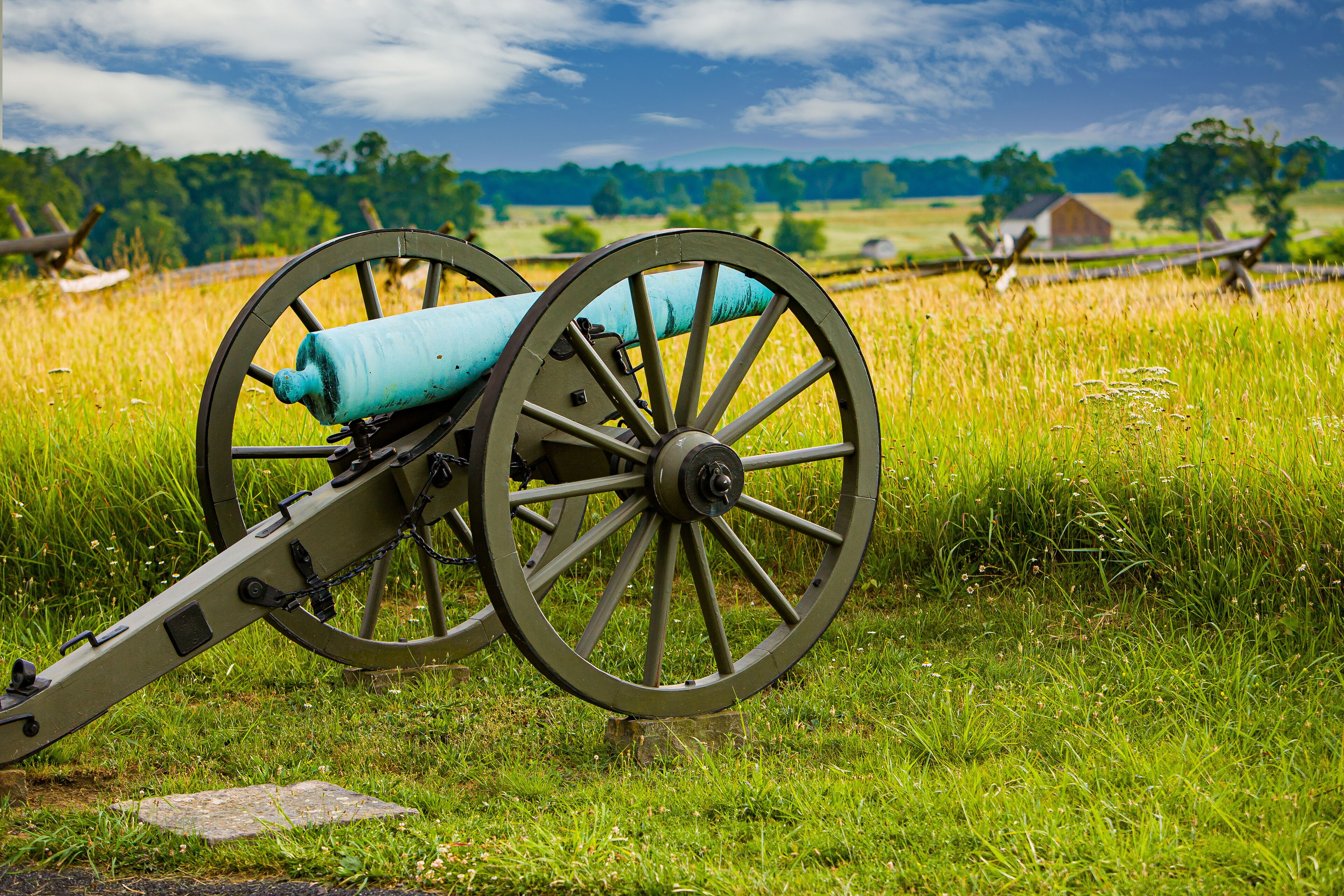 A civil war canon at the site of Pickett's Charge, Gettysburg National Military Park, Gettysburg, PA