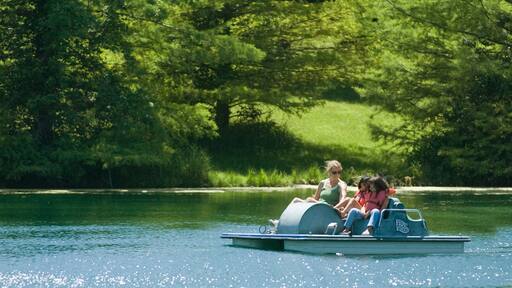 Platte River showing a river or creek and watersports as well as a family