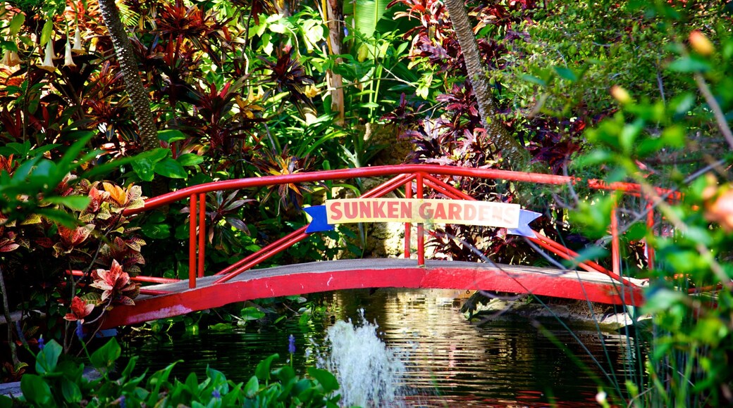サンケン ガーデンズ 表示 標識, 河あるいは小川 と 橋