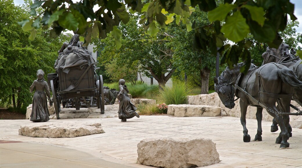 Pioneer Courage Park which includes a statue or sculpture and a park