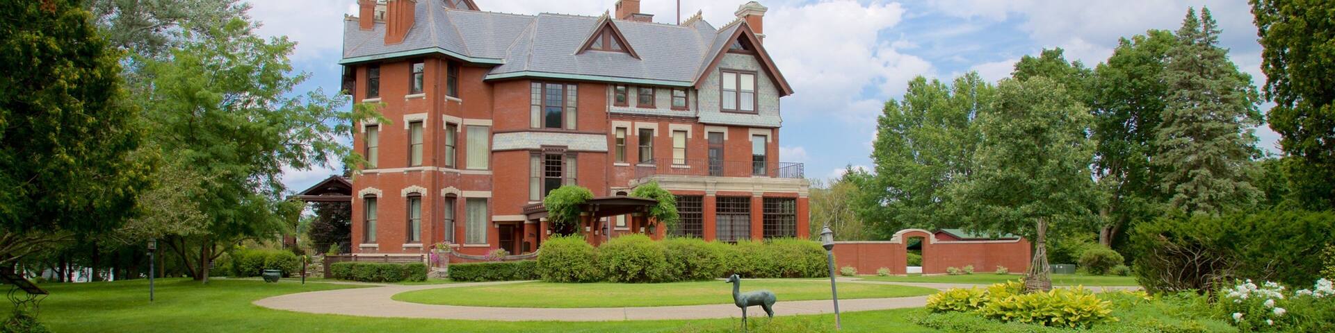 Brucemore mostrando un parque y una casa