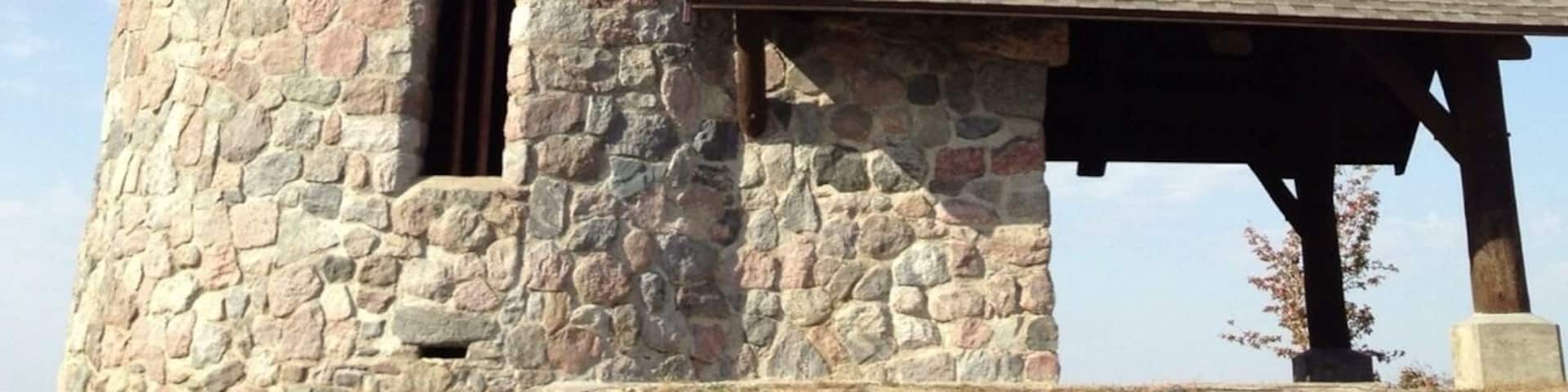 This castle-like tower provides a breathtaking scenic view of the Iowa countryside, perched on the second highest elevation in Iowa.