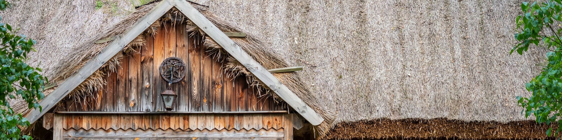 Radom, Poland - September 2021: Traditional wooden hut, Museum of the Radom Countryside