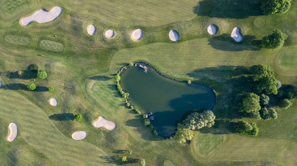 Drone view of a golf course
