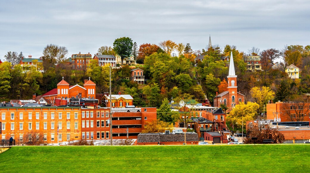 Historical Galena Town view at Autumn in Illinois of USA