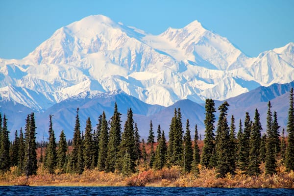 Denali is the highest mountain peak in North America, located in Alaska, Shutterstock ID 526530910, Purchase Order: -