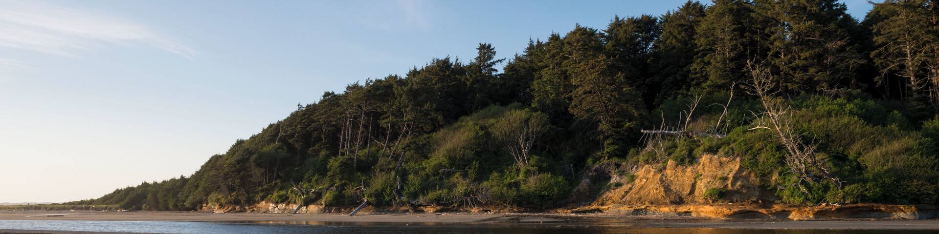 The point where the Moclips river intersects with the pacific ocean.