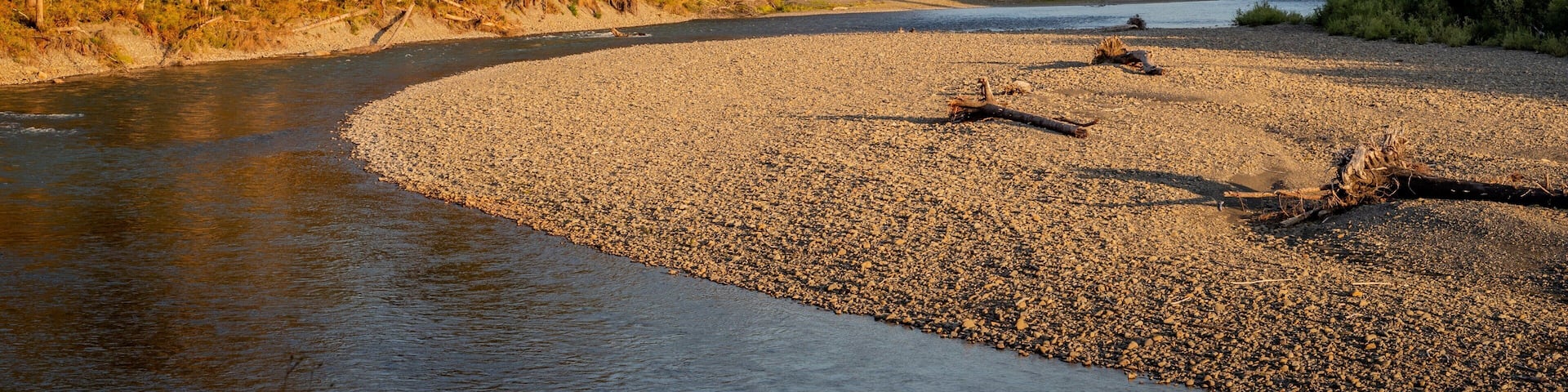 Hoh River which includes a river or creek, a sunset and landscape views