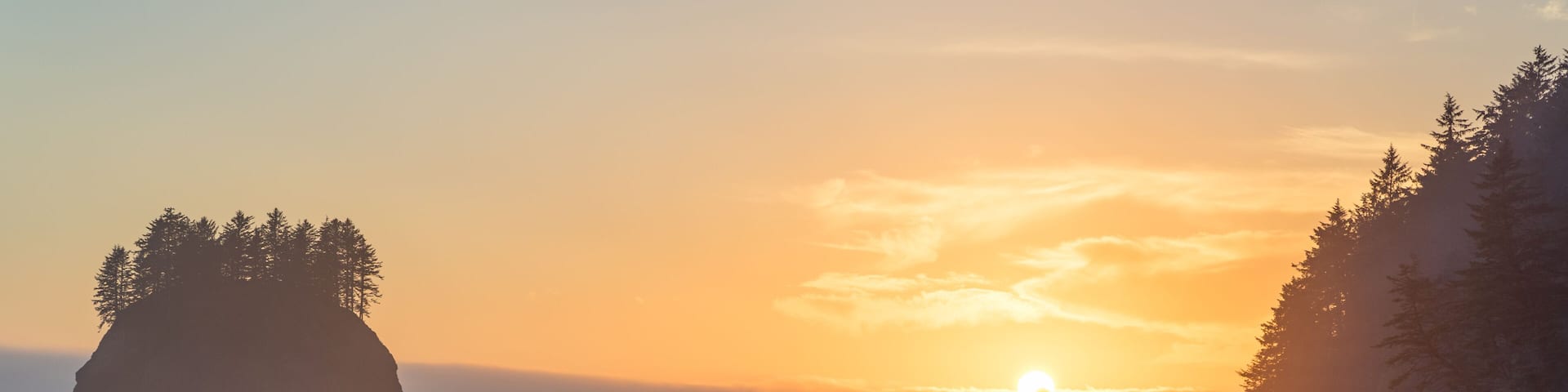 Sunset portrait at iconic La Push beach in Olympic National Park