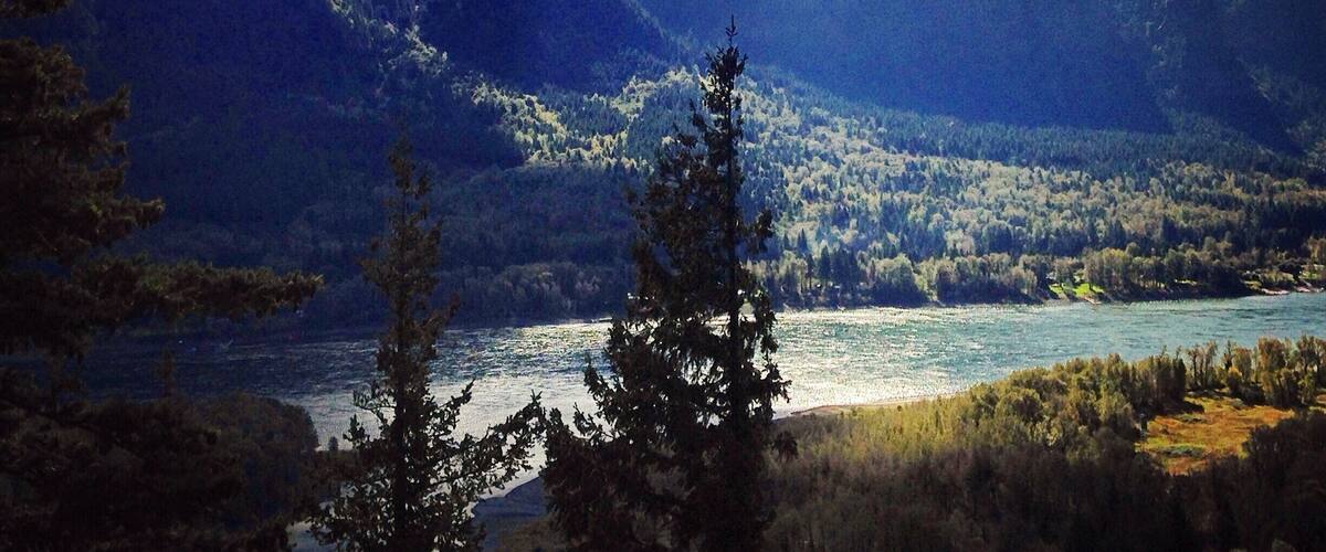 View from beacon rock, looking across the Columbia river