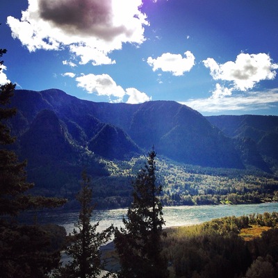 View from beacon rock, looking across the Columbia river