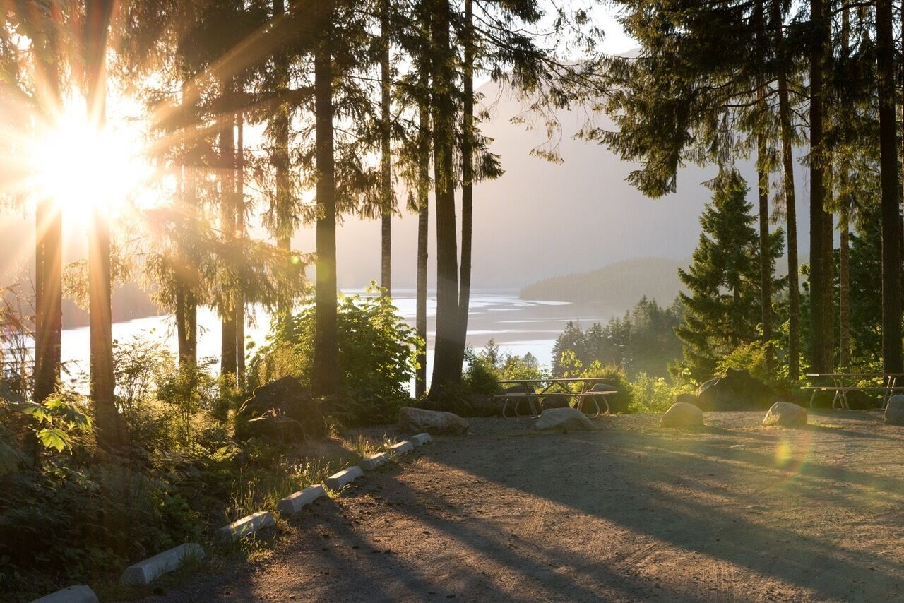 Even parking lots are beautiful at Lake Cushman, WA