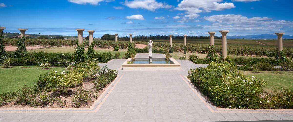 The Stellenbosch wine lands region near Cape Town..