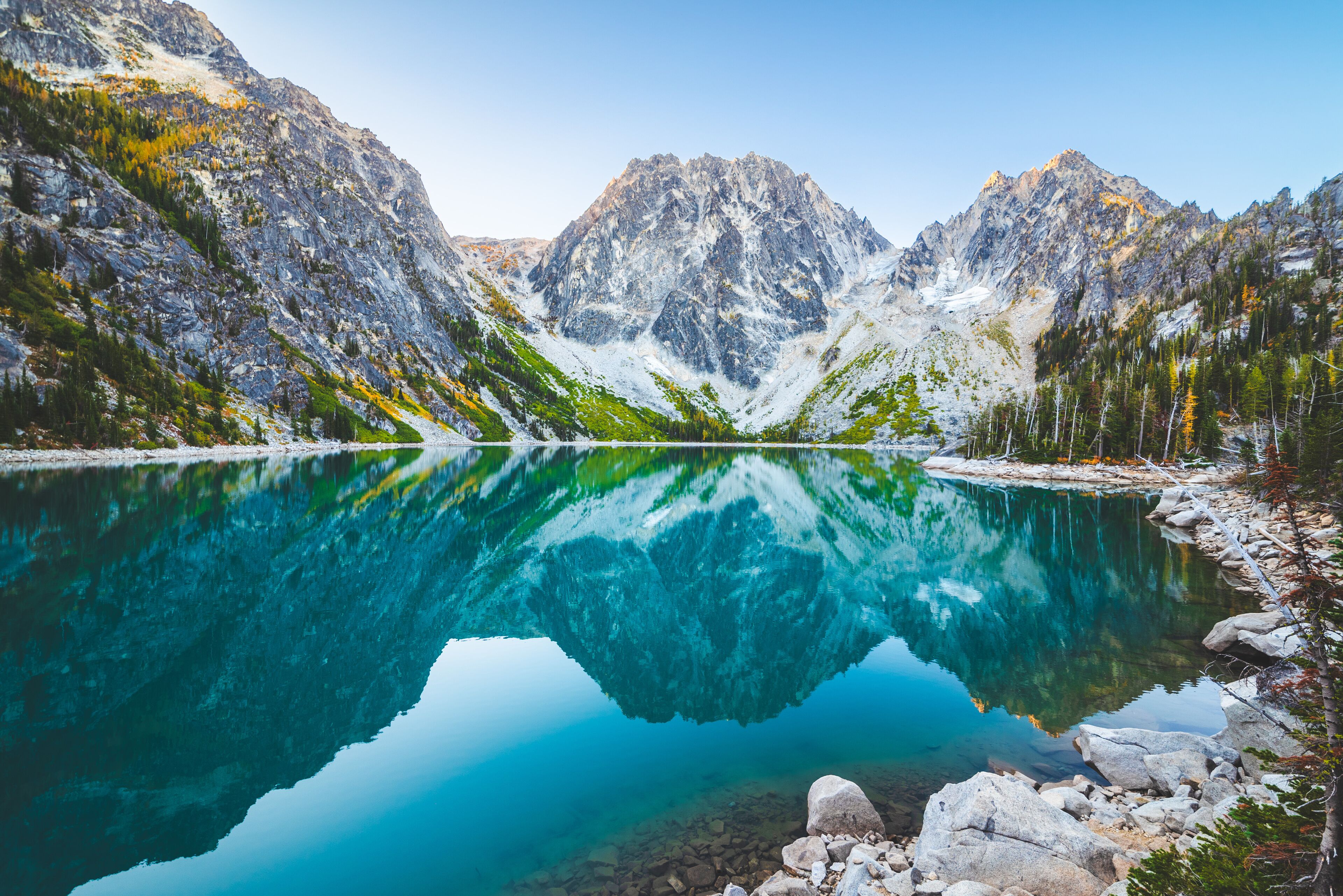 Incredible Blue Lake At Sunrise
