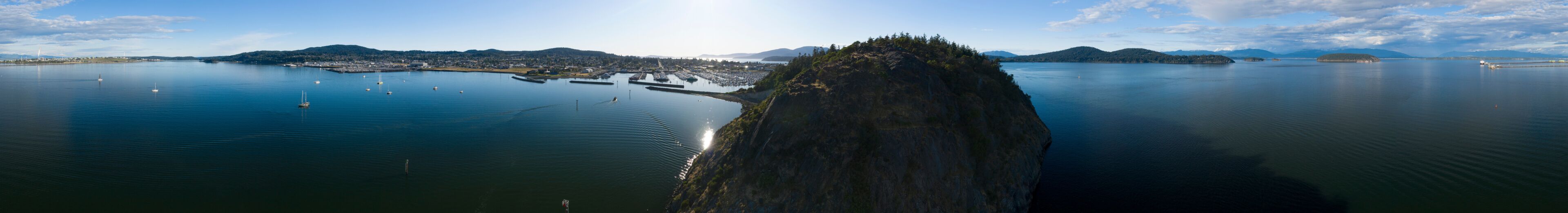 Anacortes Washington USA Panoramic Aerial View of Mount Erie Fidalgo Island