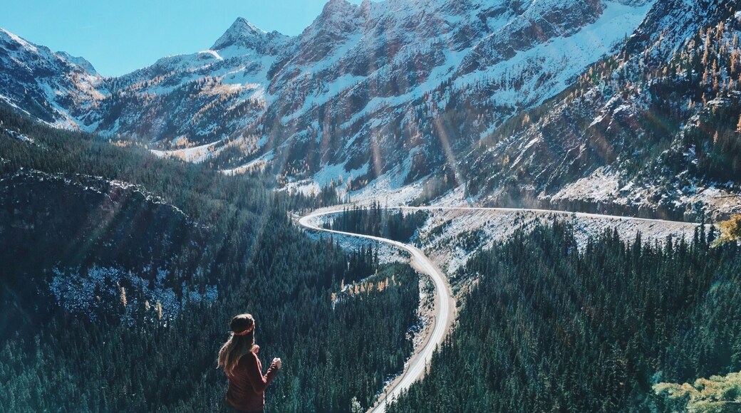 Washington pass overlook is about .5 mile off highway 20. There’s also a small hike you can go on if you’re up for it but the view from the overlook itself is incredible.