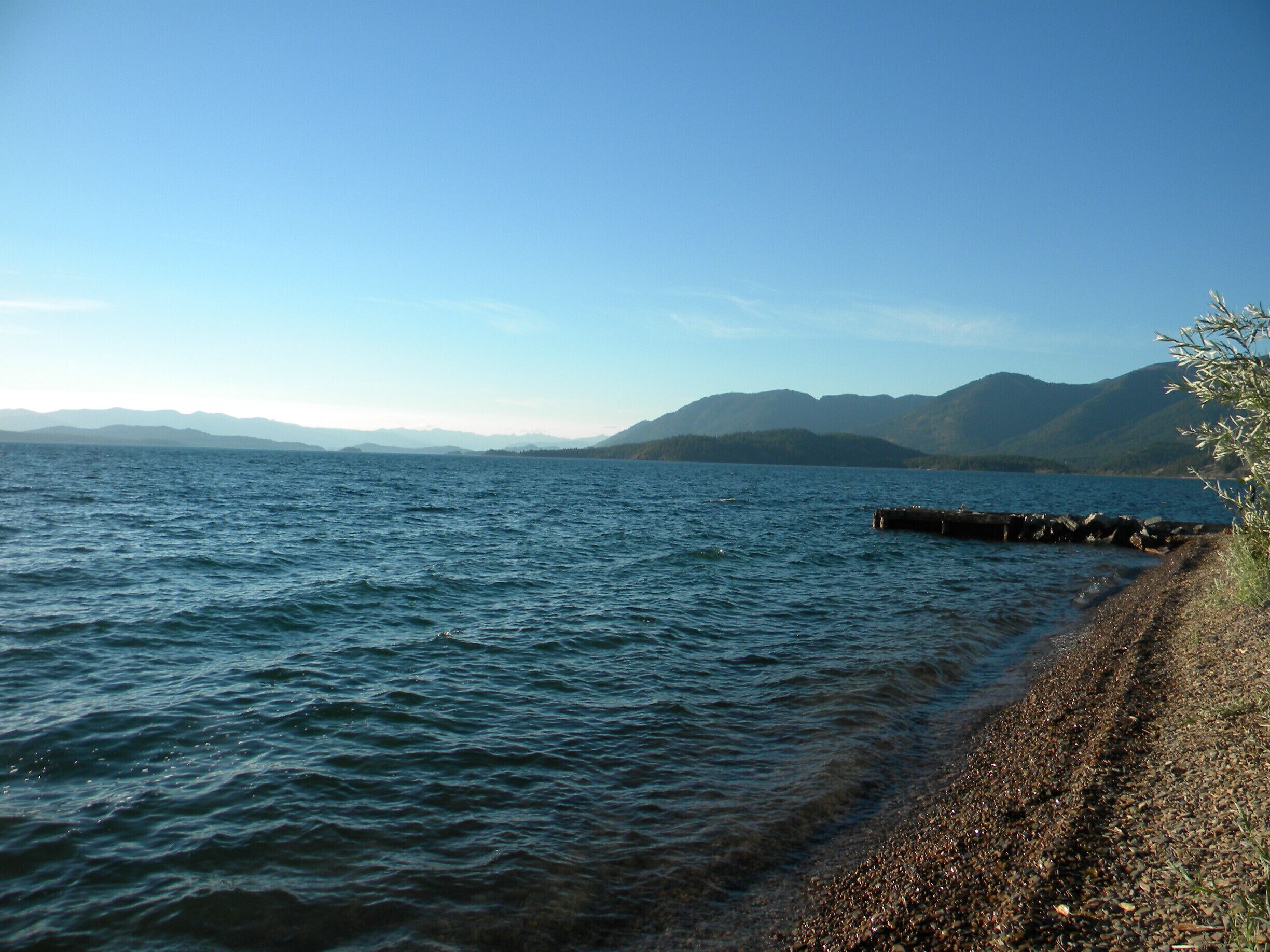 The lake from a sandbar we camped on.