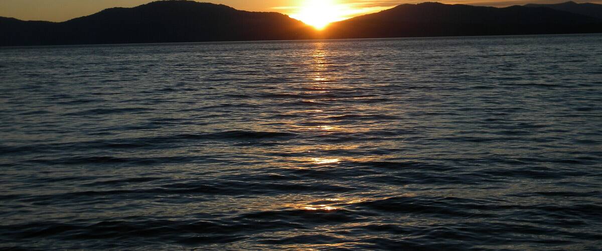 Sunset on the lake. Spent a week canoeing around the lake.