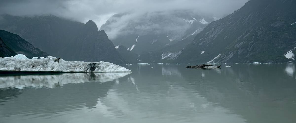 Rugged Mountains and Fog, Shakes Lake near Wrangell, Alaska