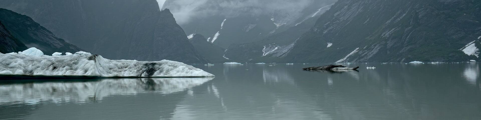 Rugged Mountains and Fog, Shakes Lake near Wrangell, Alaska