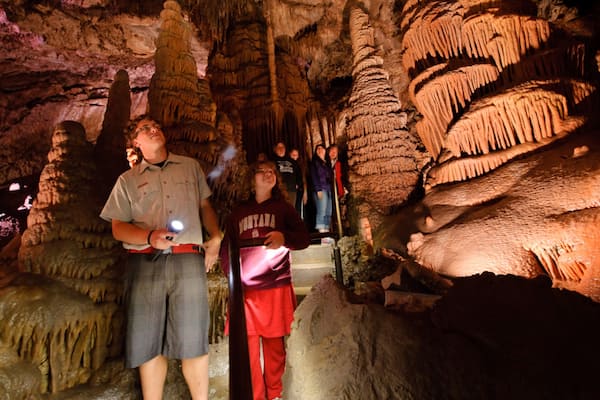 Butte which includes caves