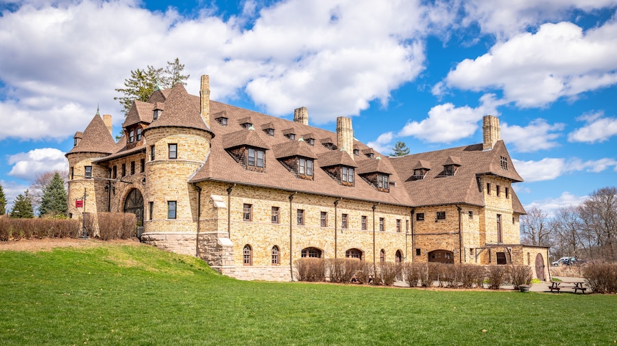 An estate mimics a french chateau in Brookline, MA