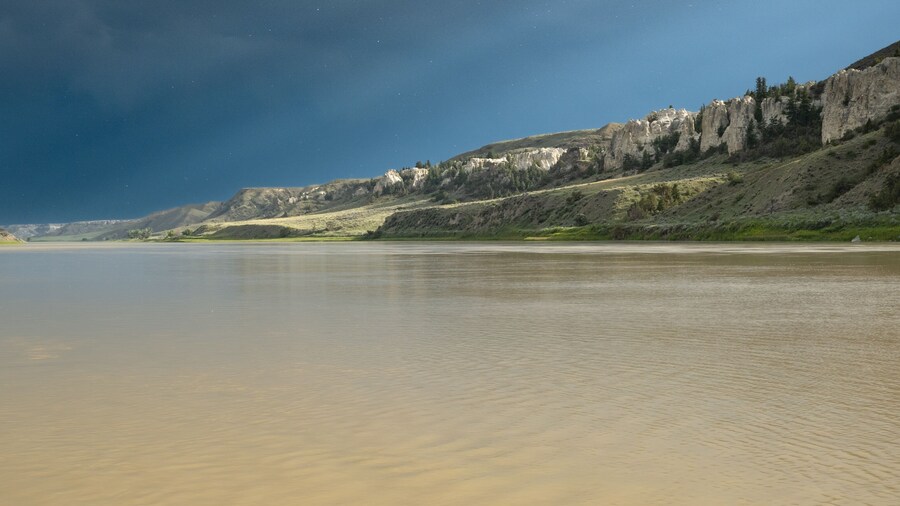 Storm clouds over the Missouri River, white cliffs Montana