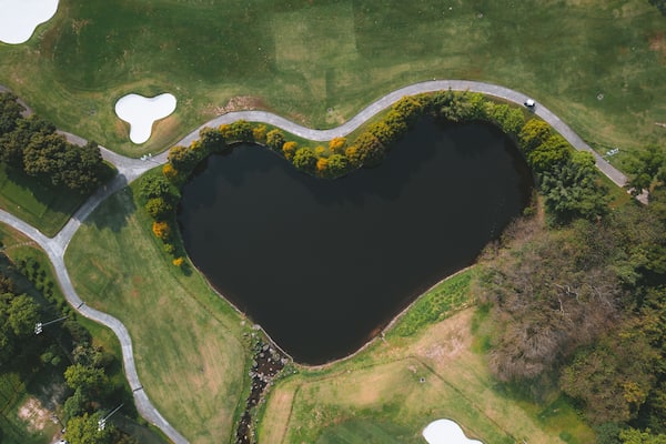heart shape lake golf course