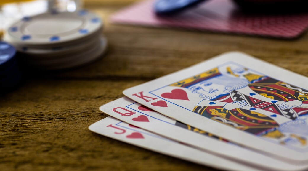 Playing Cards on wooden table