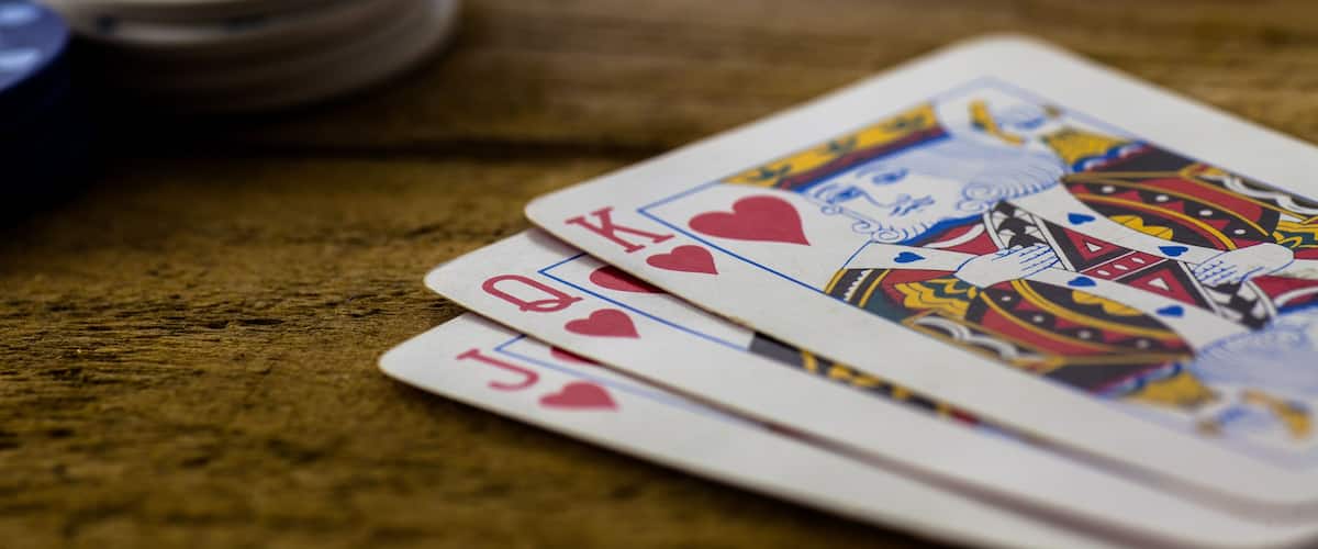 Playing Cards on wooden table