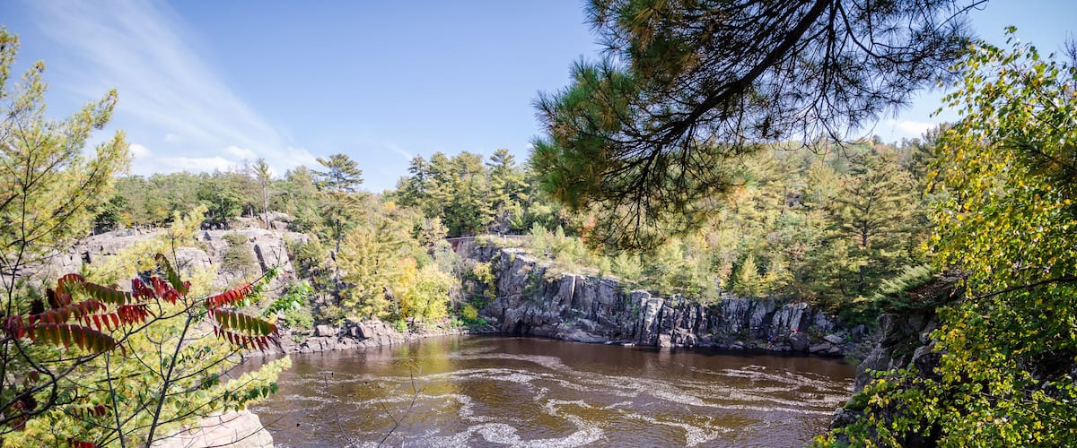 Beautiful autumn view of Interstate State Park  in Minnesota along the St Croix River