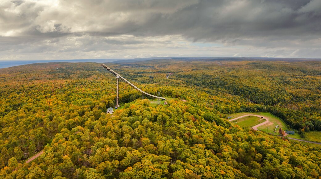 Beautiful autumn view of Copper Peak Ski Jump near Ironwood Michigan - Upper Peninsula - Flying hill