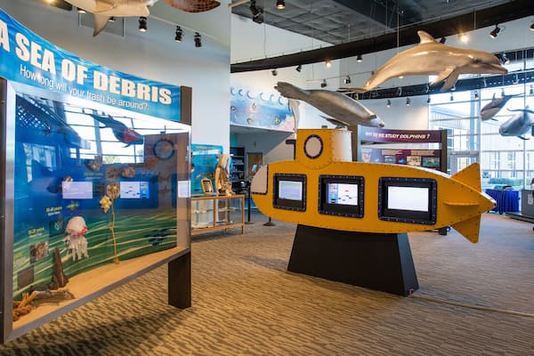 Institute for Marine Mammal Studies which includes interior views and marine life