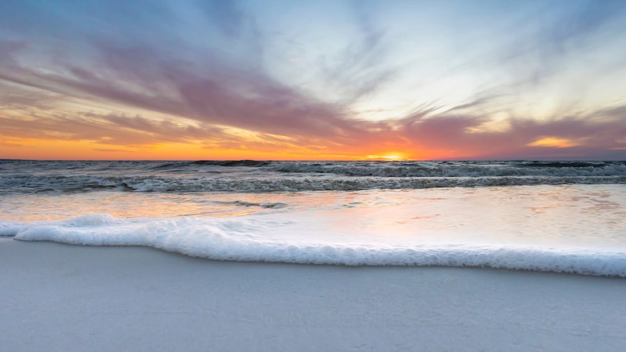 Wavy Mexico Beach Sunset