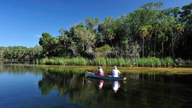 Canoe on the Chassahowitzka River, Chassahowitzka National Wildlife Refuge, near Spring Hill, Florida