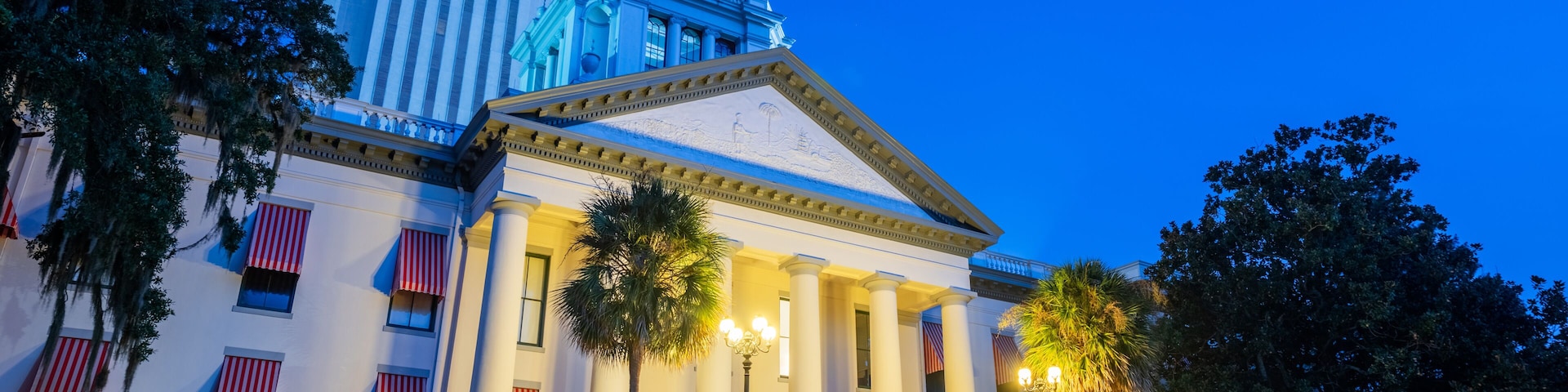 Tallahassee, Florida, USA at the Old and New Capitol Building
