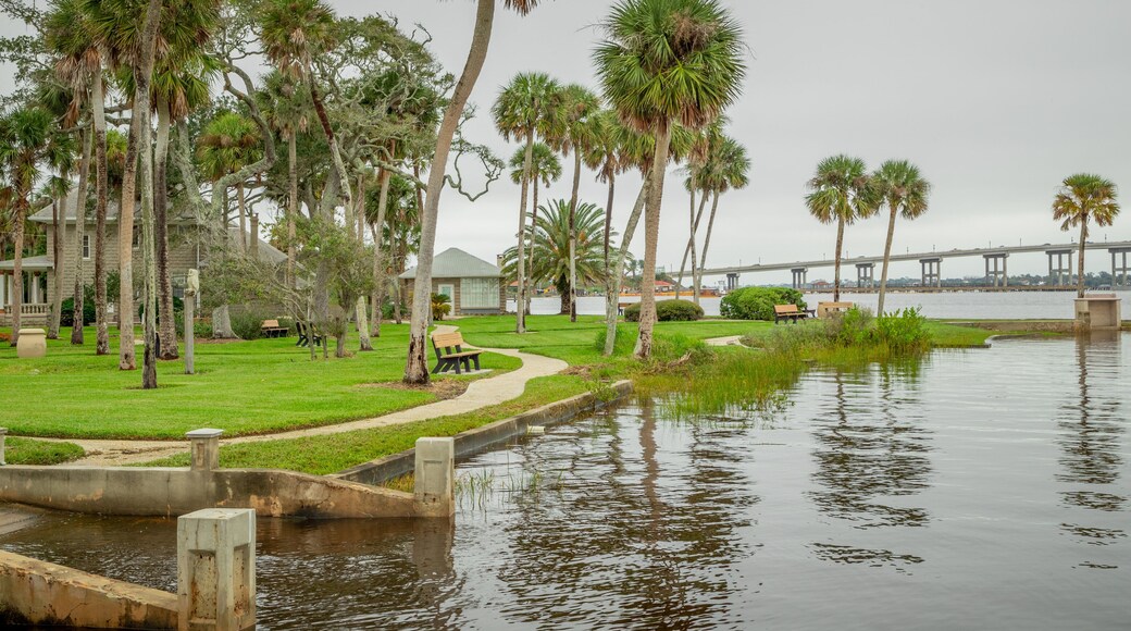 Ames Park which includes a park and a river or creek