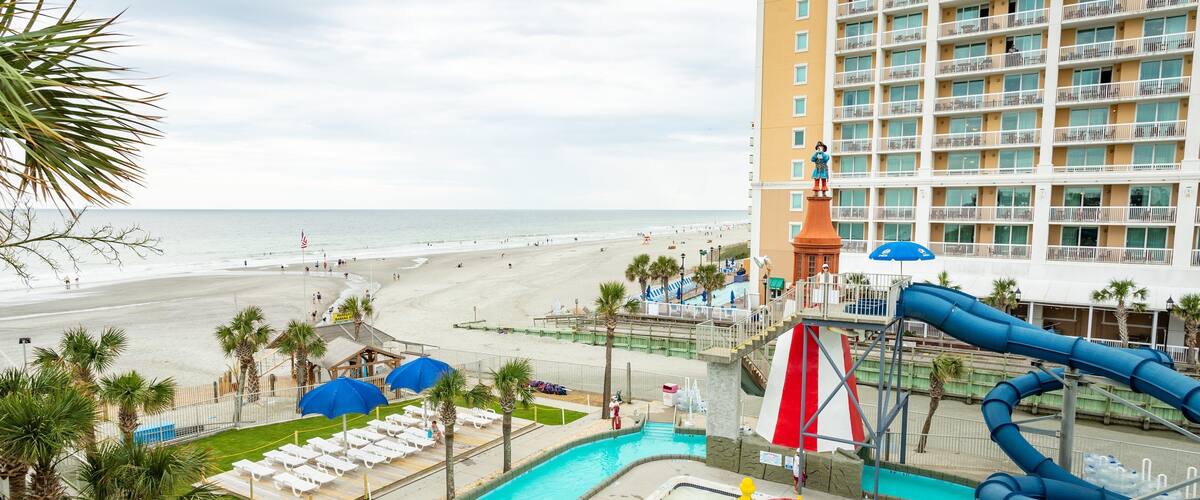 Splashes Oceanfront Water Park featuring a coastal town and general coastal views