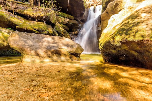 Waterfall at Dismals Canyon.